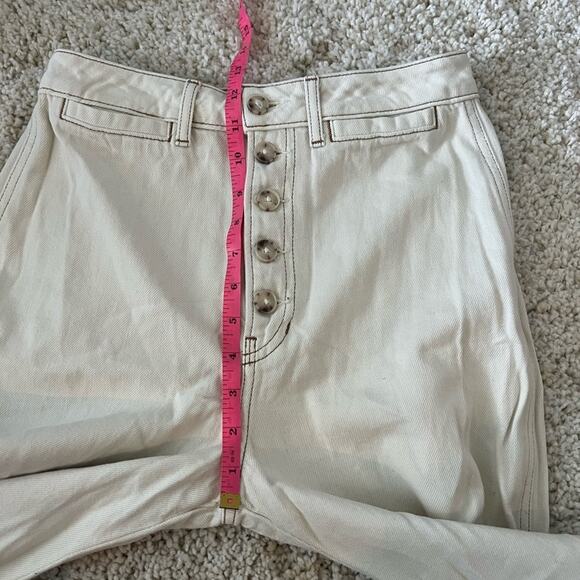 Reformation Lexi High Rise Wide Leg Button Fly Jeans Ivory Size 27 - Picture 10 of 10